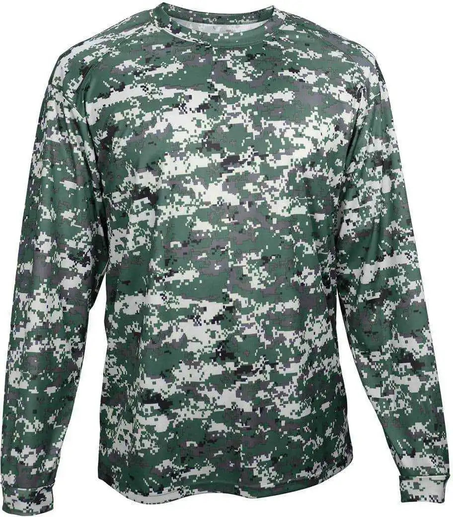 Badger Sport 2184 Digital Youth Long Sleeve Tee - Forest Camo