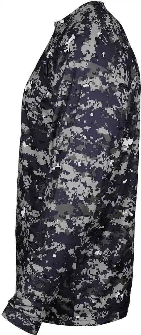 Badger Sport 2184 Digital Youth Long Sleeve Tee - Navy Camo