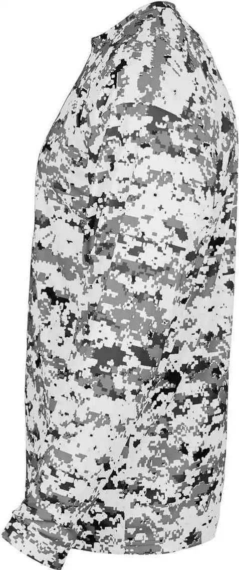 Badger Sport 2184 Digital Youth Long Sleeve Tee - White Camo