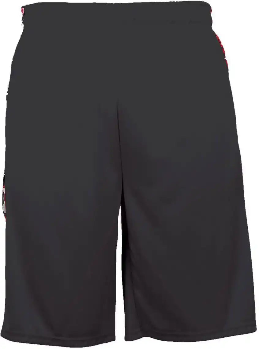 Badger Sport 2189 Digital Panel Youth Short - Black Red Camo