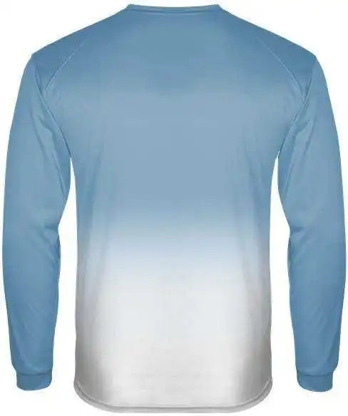 Badger Sport 2204 Ombre Long Sleeve Youth Tee - Columbia Blue White
