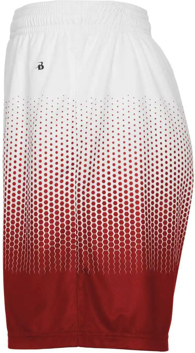 Badger Sport 2221 Hex 2.0 Youth Short - Red White