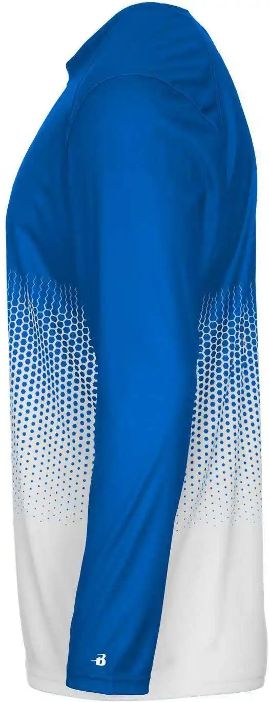 Badger Sport 2224 Hex Youth Long Sleeve Tee - Royal