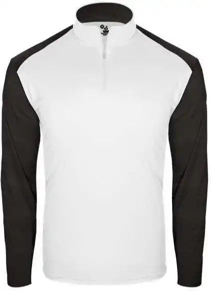 Badger Sport 2231 Breakout Youth 1/4 Zip - White Black
