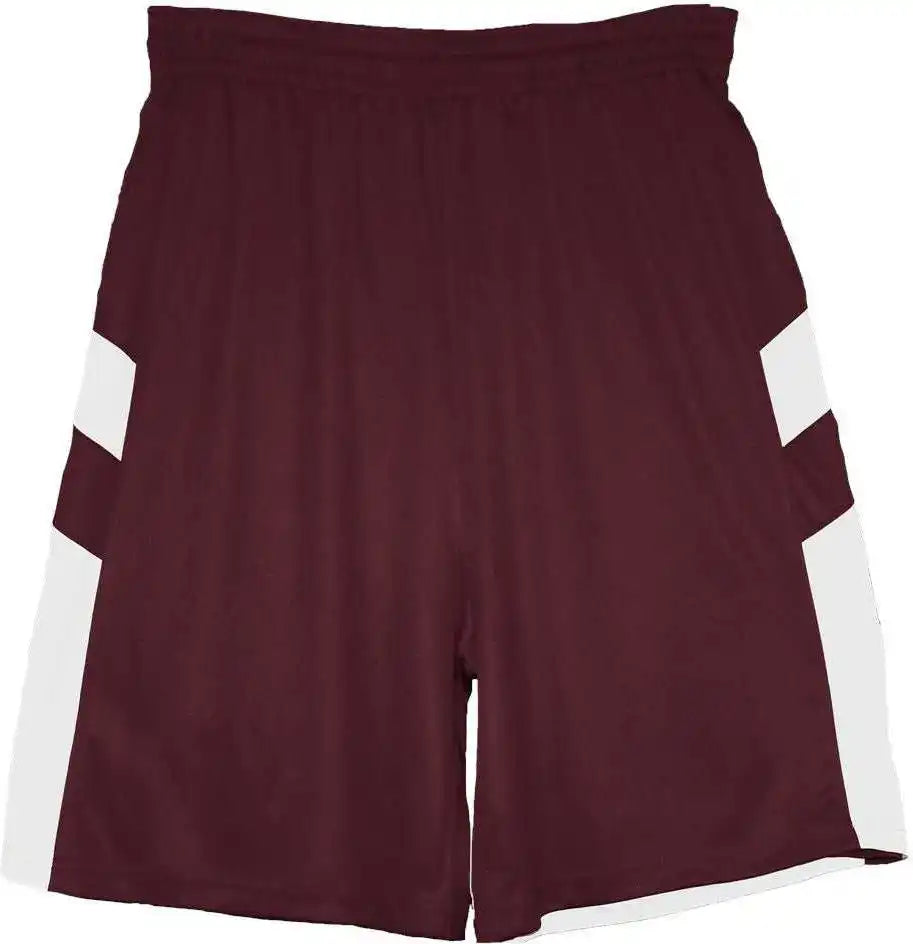Badger Sport 2266 B-pivot Reversible Youth Short - Maroon White