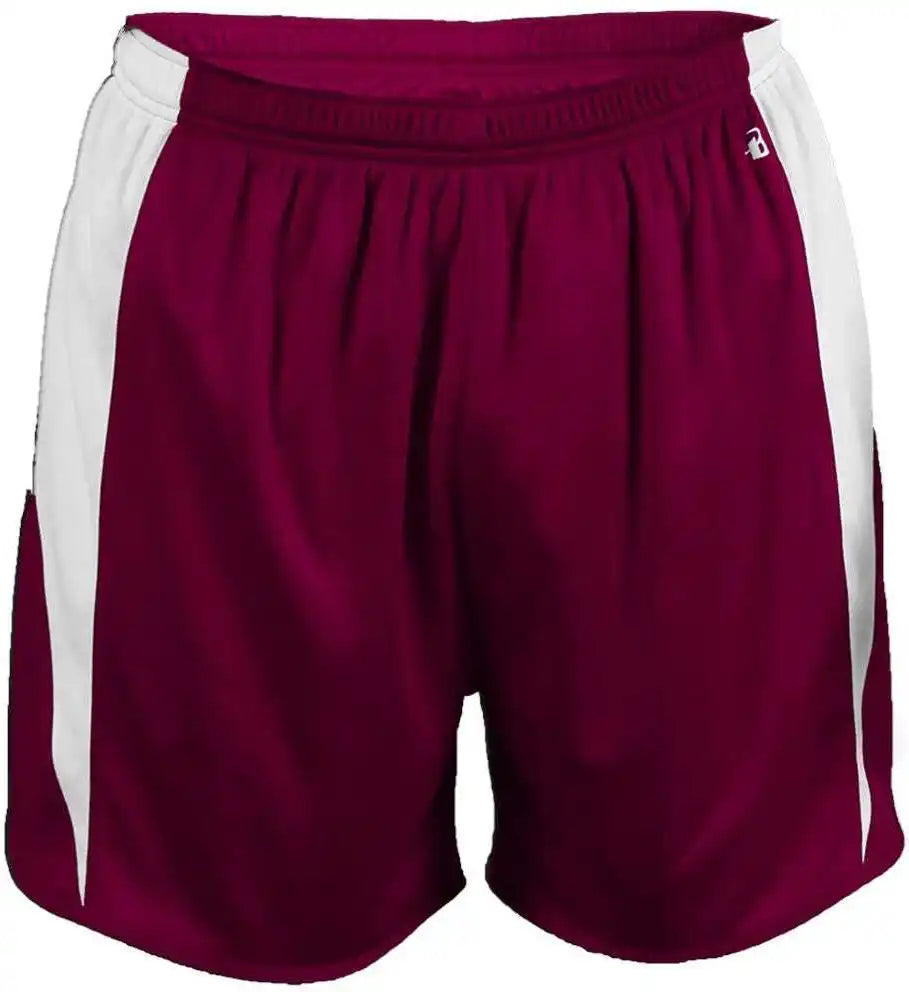 Badger Sport 2273 Stride Youth Short - Maroon White