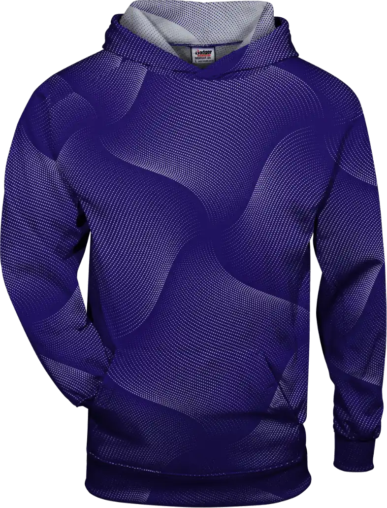 Badger Sport 2413 Warp Youth Hoodie - Purple