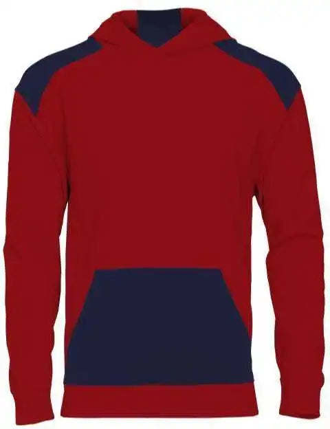 Badger Sport 2440 Breakout Performance Fleece Youth Hoodie - Red Navy