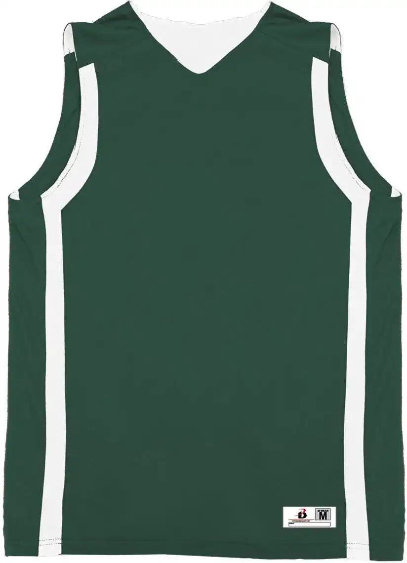 Badger Sport 2551 B-slam Youth Reversible Tank - Forest White - l