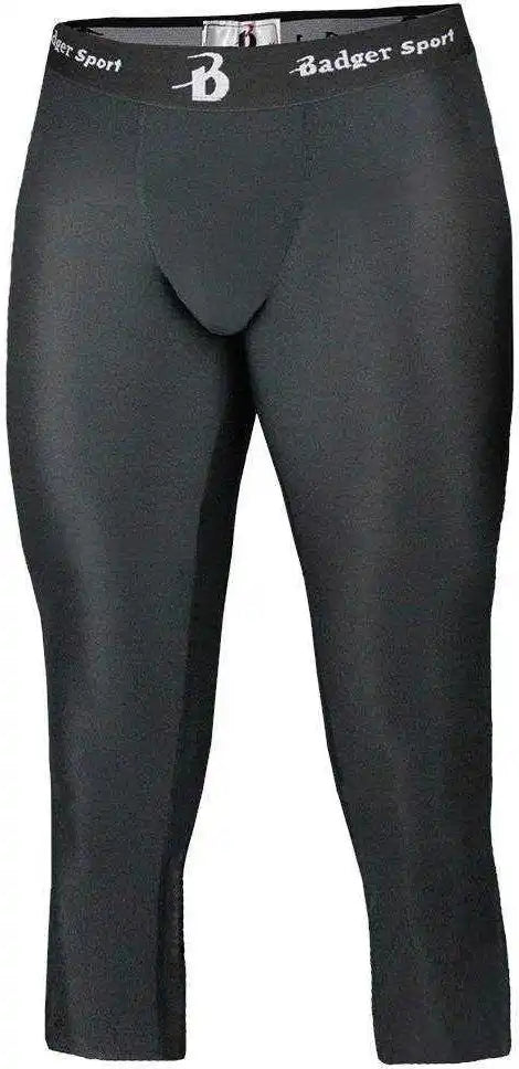 Badger Sport 2611 Calf Length Youth Compression Tight - Black