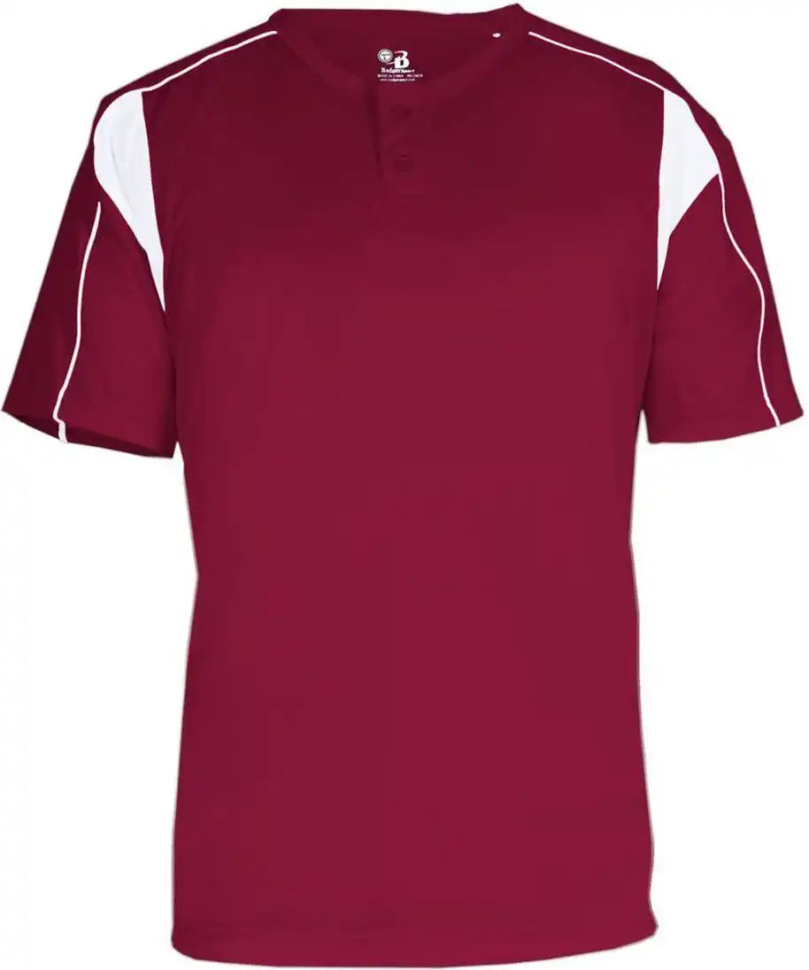 Badger Sport 2937 Youth Pro Placket - Cardinal White