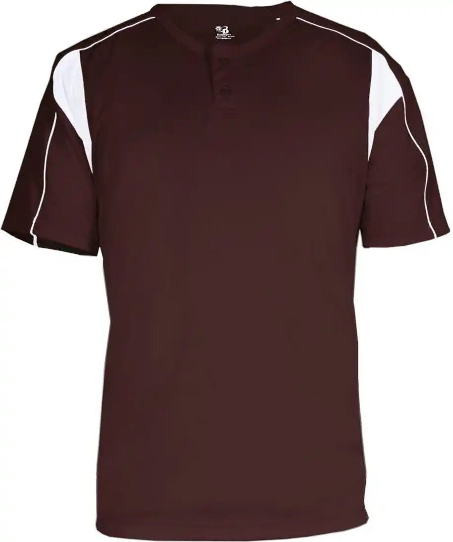 Badger Sport 2937 Youth Pro Placket - Maroon White