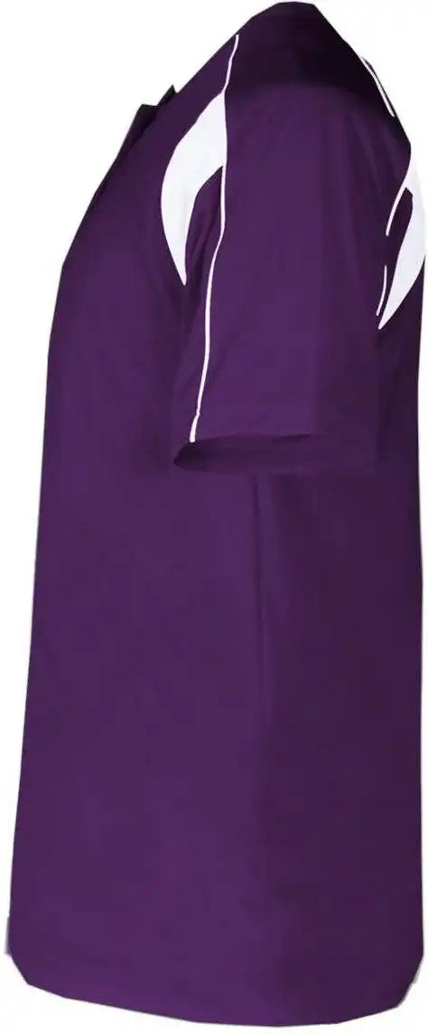 Badger Sport 2937 Youth Pro Placket - Purple White