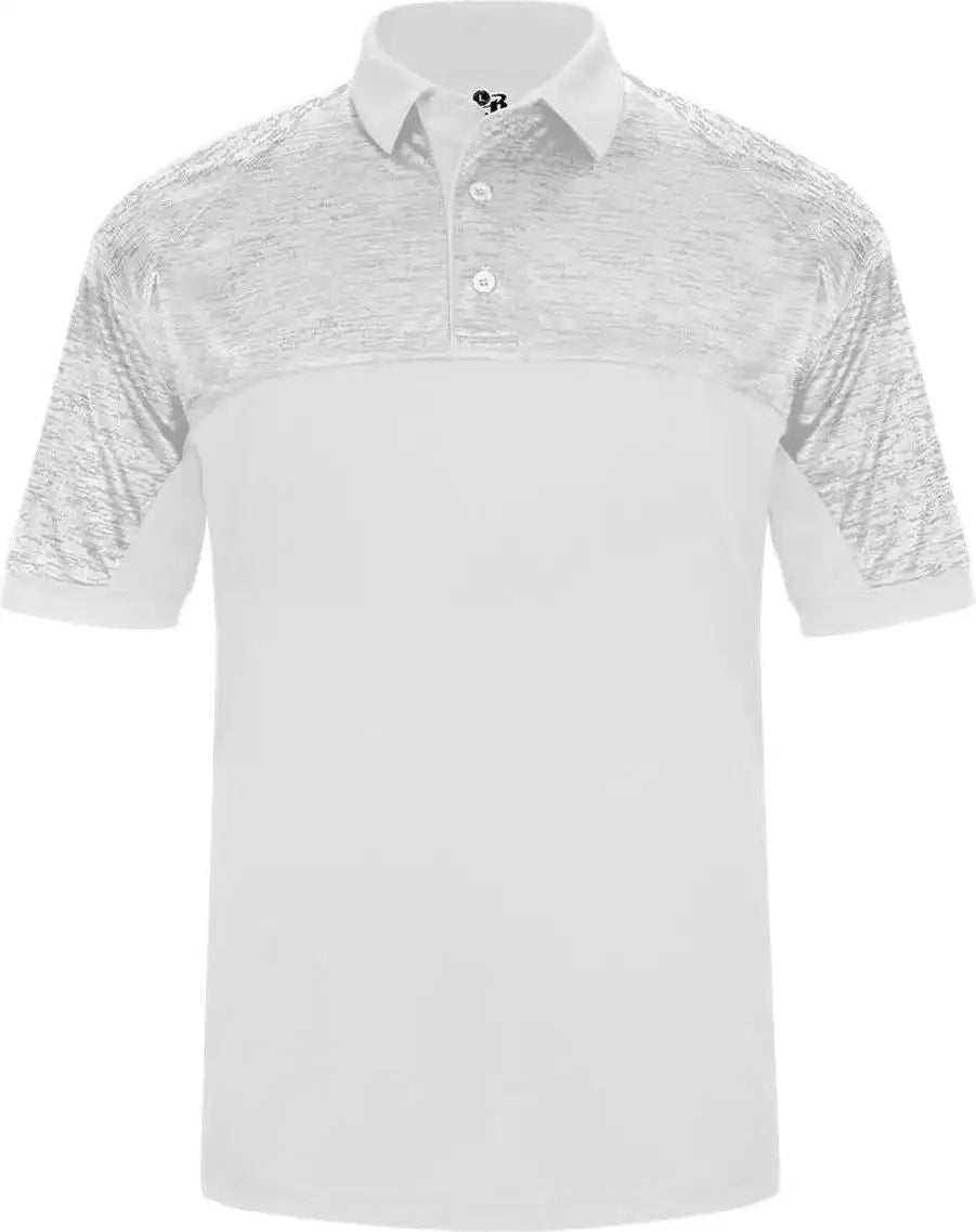 Badger Sport 3341 Tonal Blend Polo - White Silver