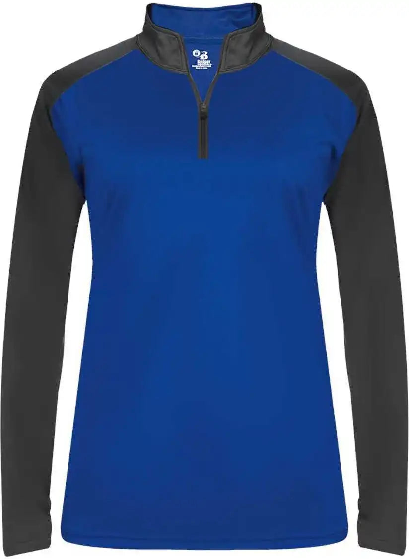 Badger Sport 4008 Ultimate Softlock Ladies 1/4 Zip - Royal Graphite
