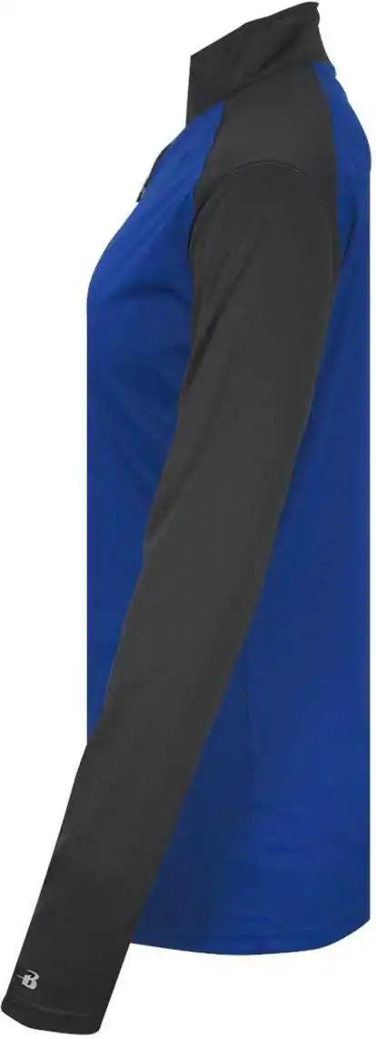 Badger Sport 4008 Ultimate Softlock Ladies 1/4 Zip - Royal Graphite