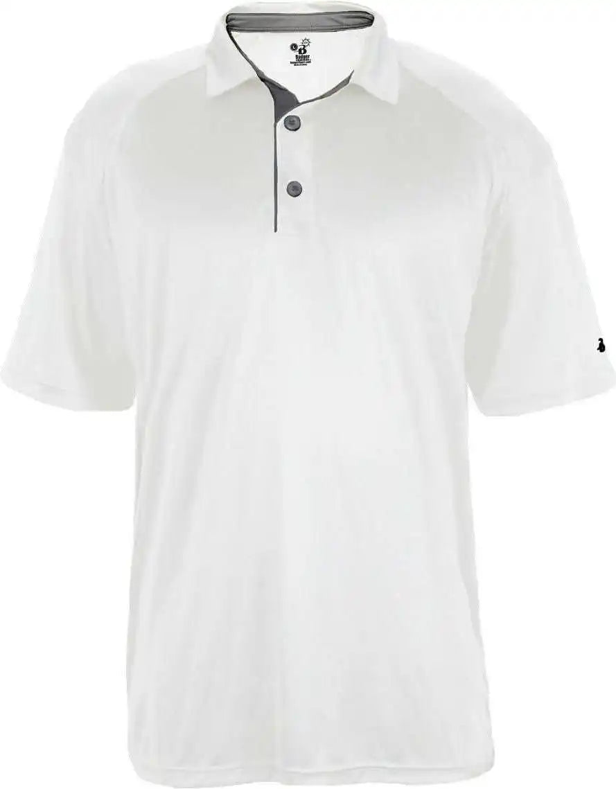 Badger Sport 4040 Ultimate Softlock Polo - White Graphite
