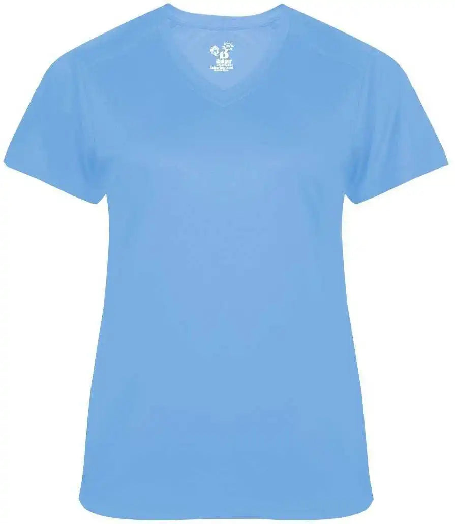 Badger Sport 4062 Ultimate Softlock Ladies V-neck Short Sleeve Tee - Columbia Blue