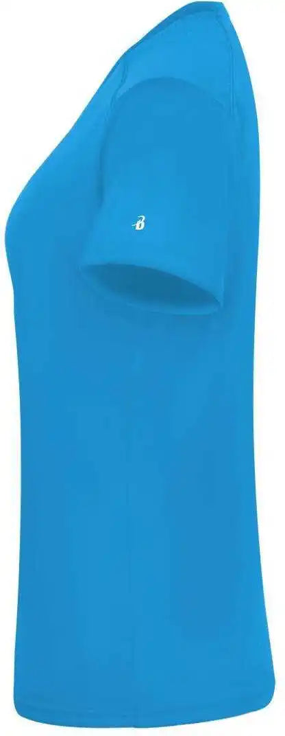 Badger Sport 4062 Ultimate Softlock Ladies V-neck Short Sleeve Tee - Electric Blue