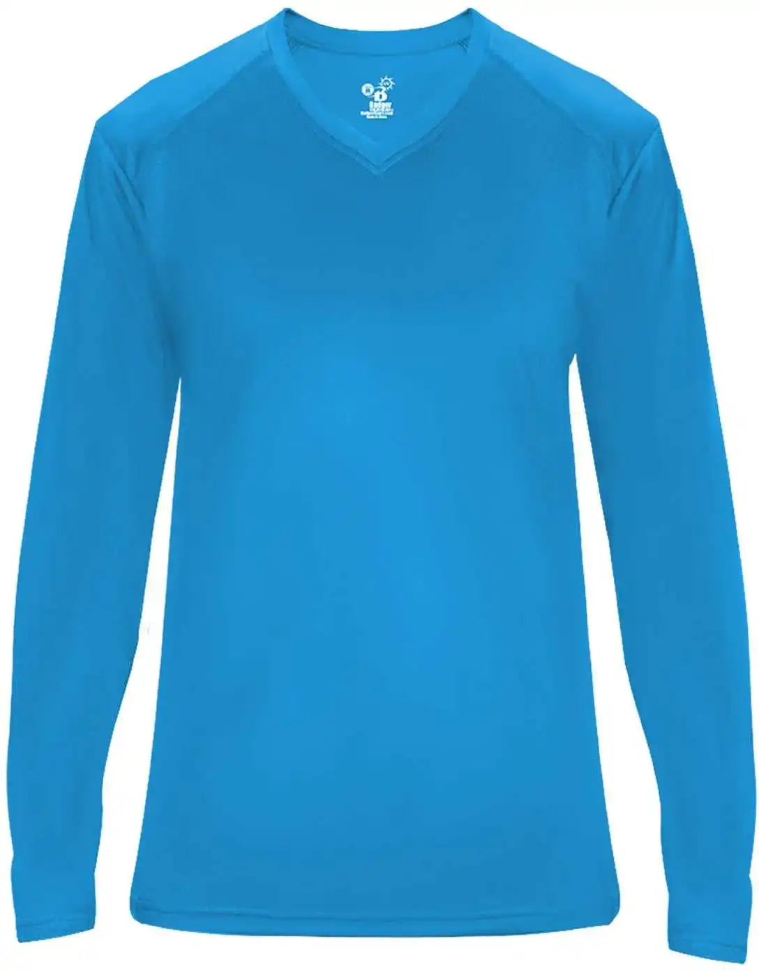 Badger Sport 4064 Ultimate Softlock V-neck Ladies Long Sleeve Tee - Electric Blue