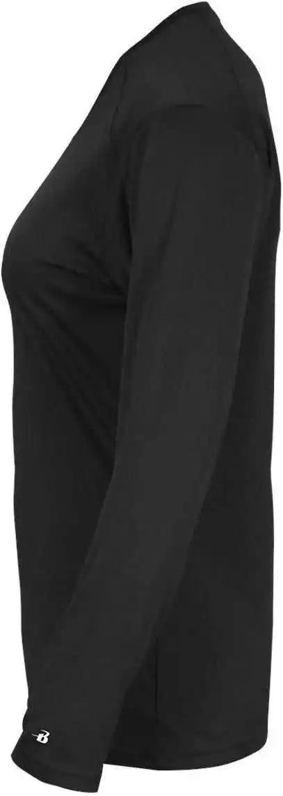 Badger Sport 4064 Ultimate Softlock V-neck Ladies Long Sleeve Tee - Graphite