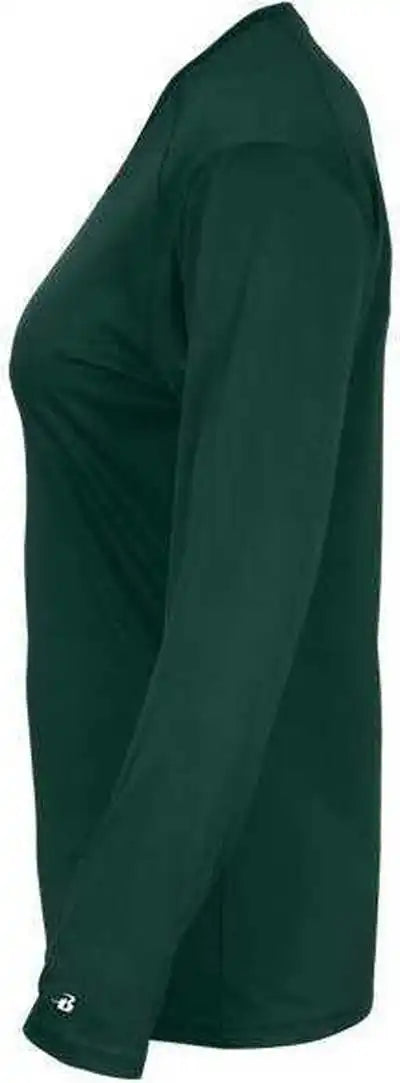 Badger Sport 4064 Ultimate Softlock V-neck Ladies Long Sleeve Tee - Forest