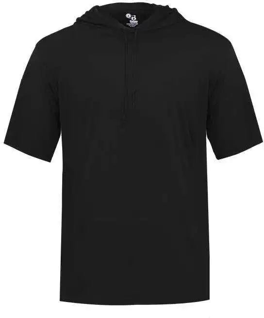 Badger Sport 4123 B-core Short Sleeve Hoodie Tee - Black