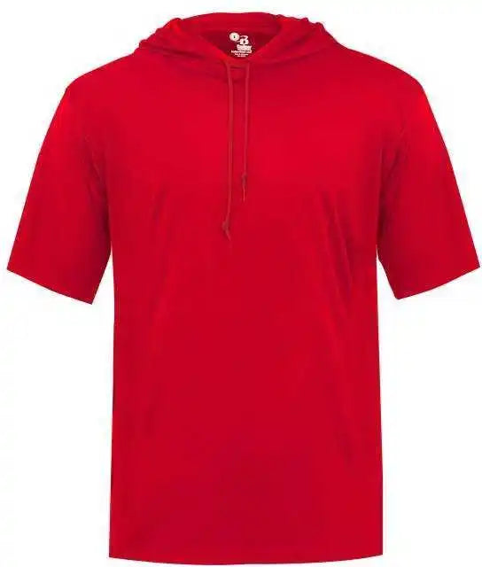 Badger Sport 4123 B-core Short Sleeve Hoodie Tee - Red