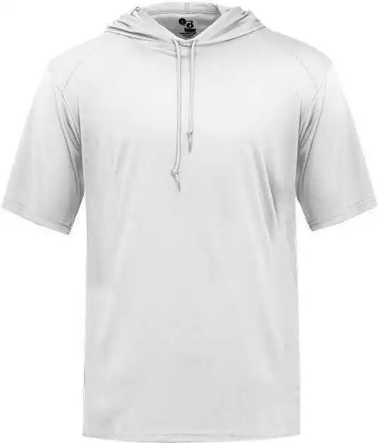 Badger Sport 4123 B-core Short Sleeve Hoodie Tee - White