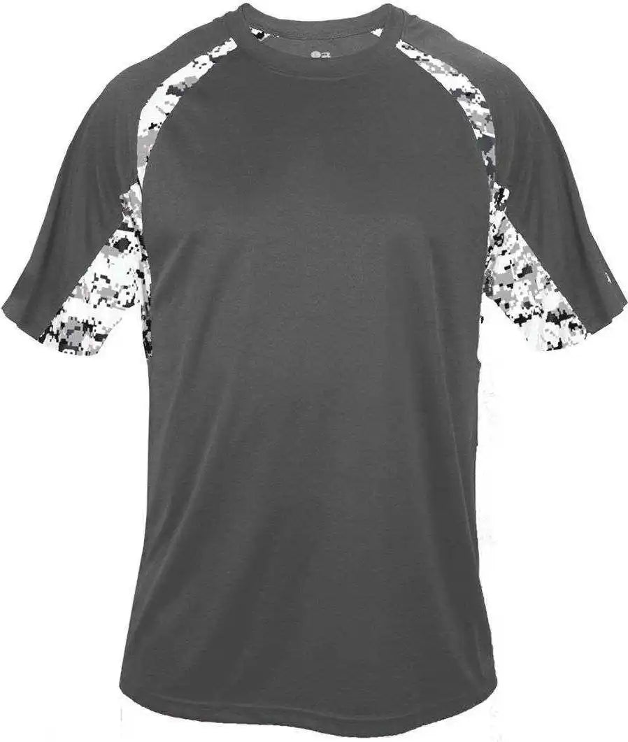 Badger Sport 4140 Digital Hook Adult Tee - Graphite White