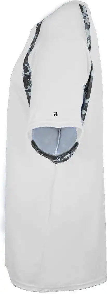 Badger Sport 4140 Digital Hook Adult Tee - White Black