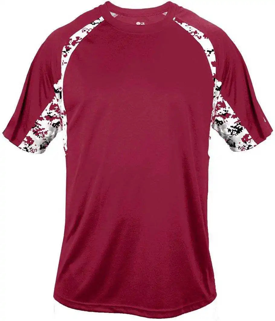 Badger Sport 4140 Digital Hook Tee - Cardinal
