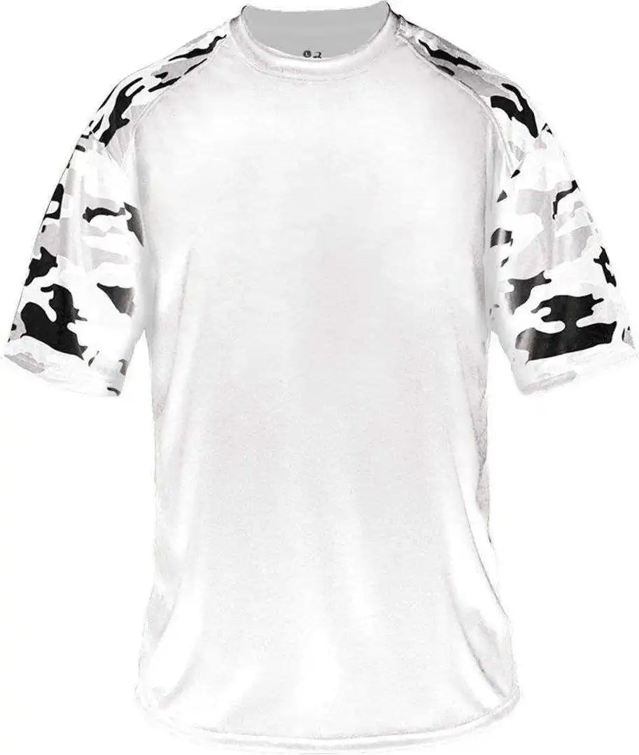 Badger Sport 4141 Camo Adult Tee - White