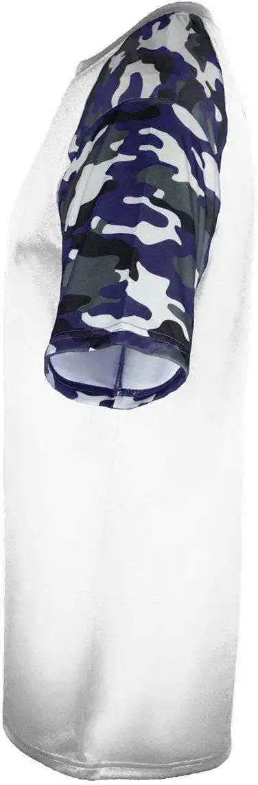 Badger Sport 4141 Camo Adult Tee - White Navy