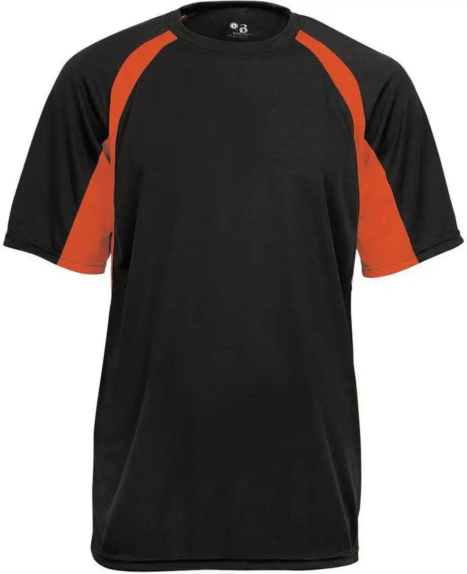 Badger Sport 4144 Adult Hook Tee - Black Orange