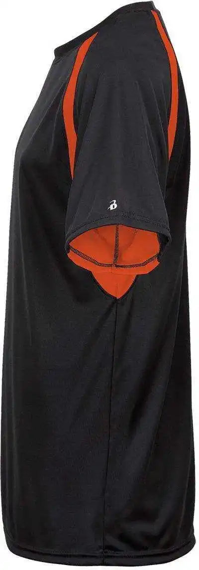 Badger Sport 4144 Adult Hook Tee - Black Orange