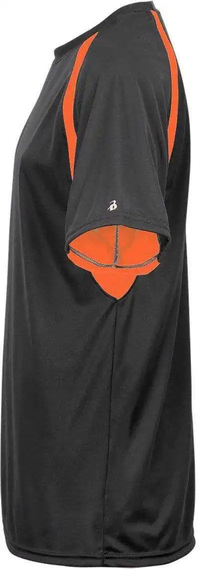 Badger Sport 4144 Adult Hook Tee - Graphite Safety Orange
