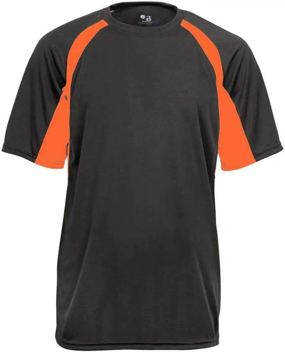 Badger Sport 4144 Adult Hook Tee - Graphite Safety Orange
