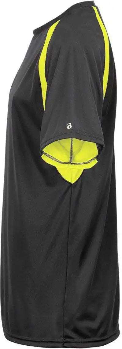 Badger Sport 4144 Adult Hook Tee - Graphite Safety Yellow