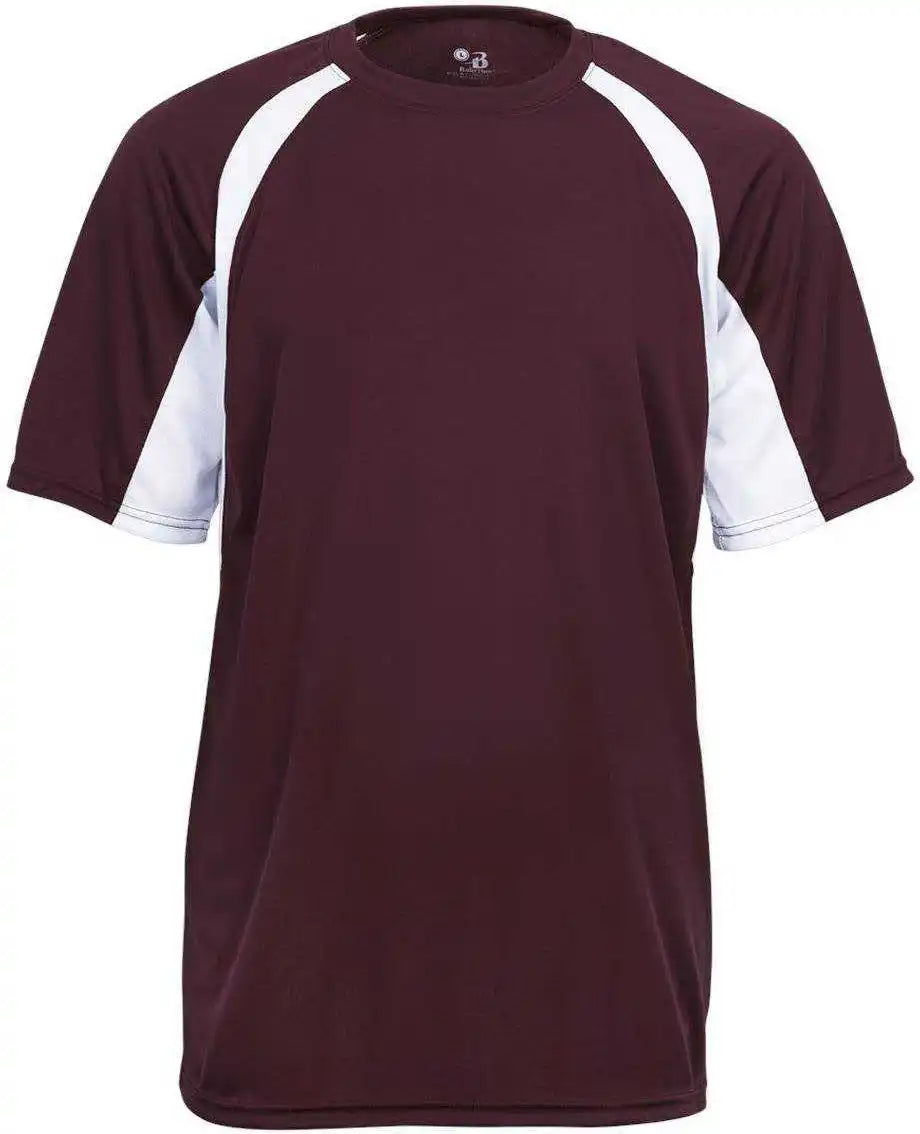 Badger Sport 4144 Adult Hook Tee - Maroon White