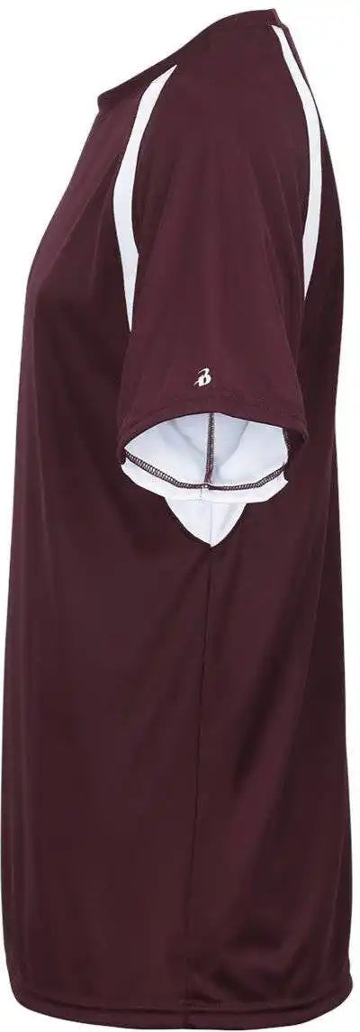 Badger Sport 4144 Adult Hook Tee - Maroon White