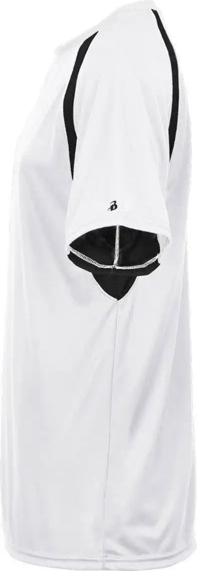 Badger Sport 4144 Adult Hook Tee - White Black