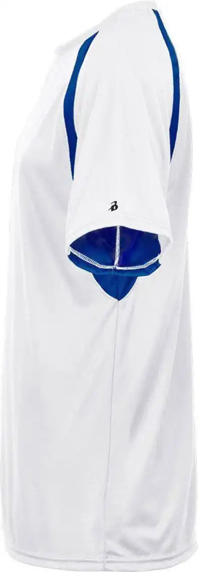 Badger Sport 4144 Adult Hook Tee - White Royal