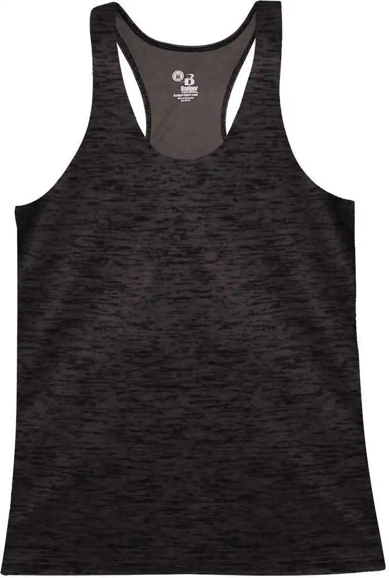 Badger Sport 4161 Ladies Tonal Blend Racerback Tank - Black