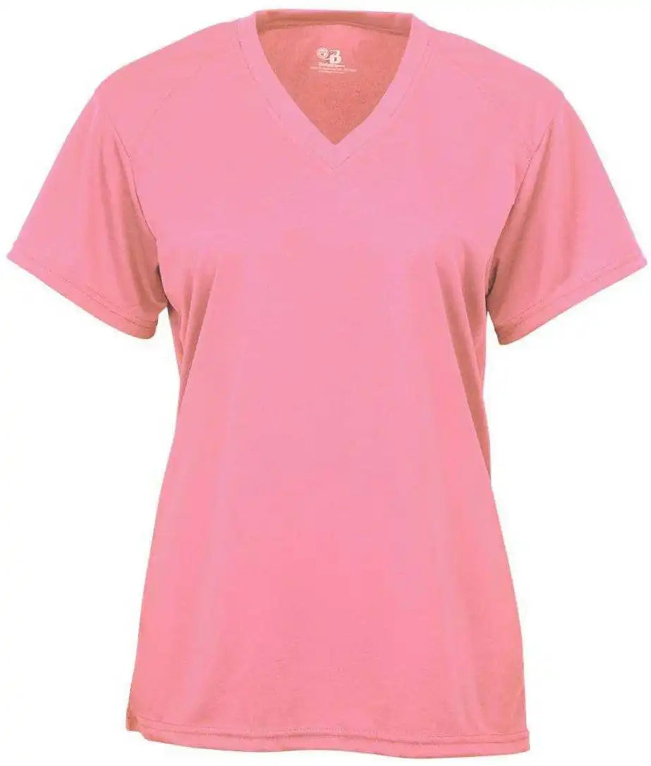 Badger Sport 4162 B-core Ladies S/s V-neck Tee - Pink