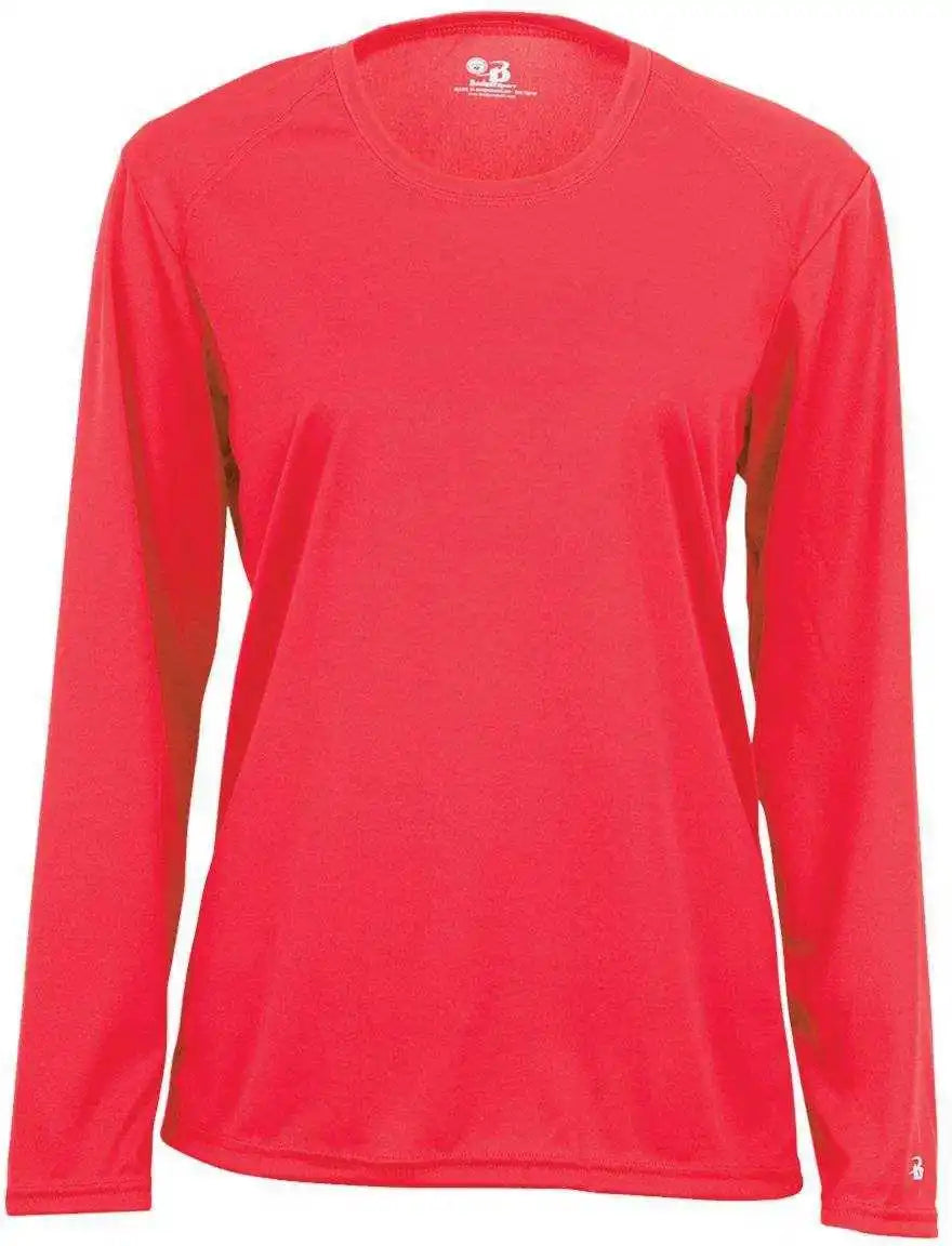 Badger Sport 4164 Ladies B-core Long Sleeve Tee - Hot Coral