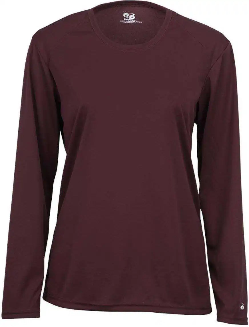 Badger Sport 4164 Ladies B-core Long Sleeve Tee - Maroon