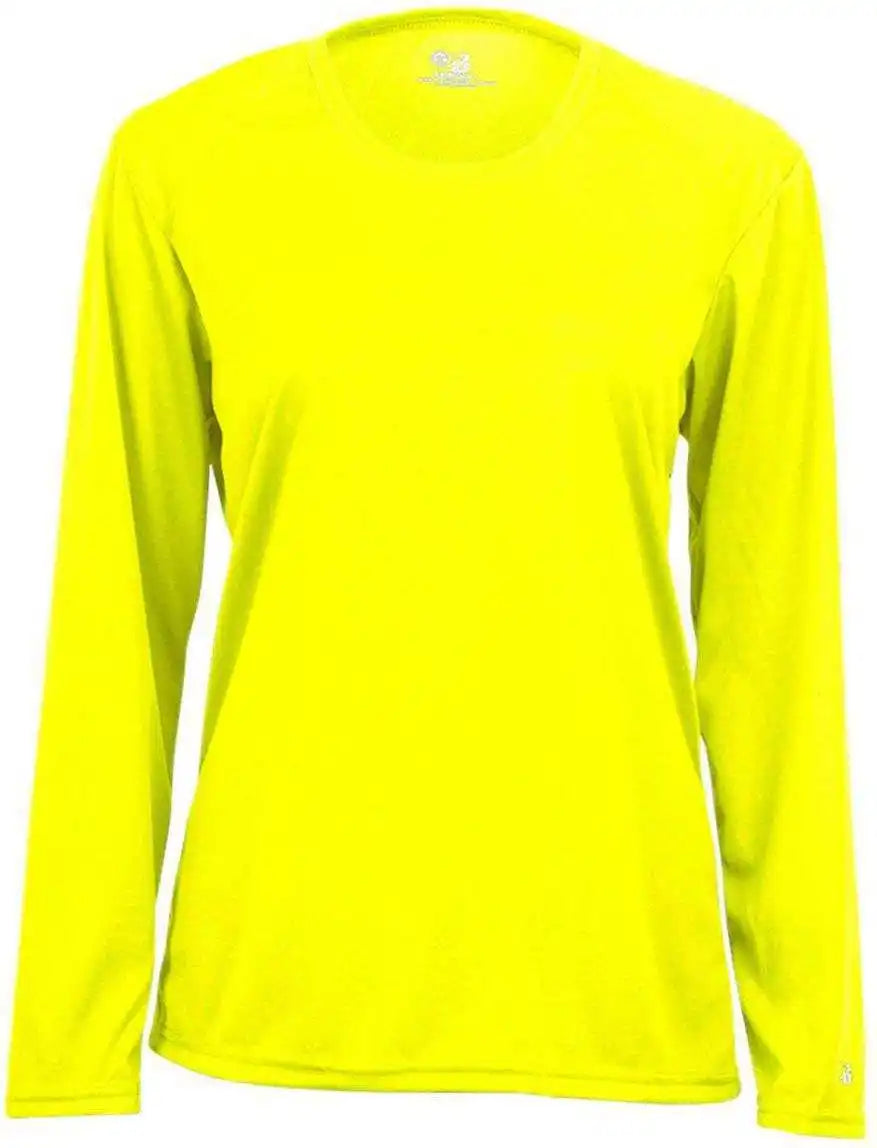 Badger Sport 4164 Ladies B-core Long Sleeve Tee - Safety Yellow Green