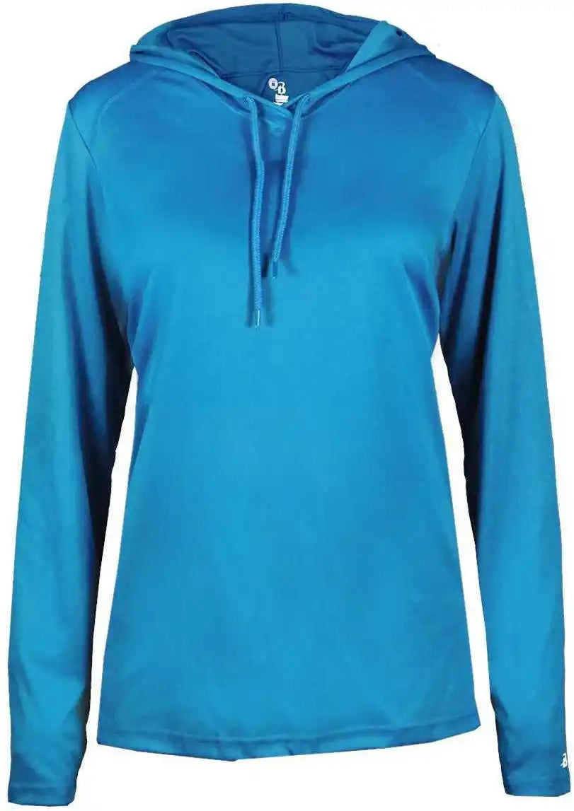 Badger Sport 4165 B-core Long Sleeve Ladies Hoodie Tee - Electric Blue