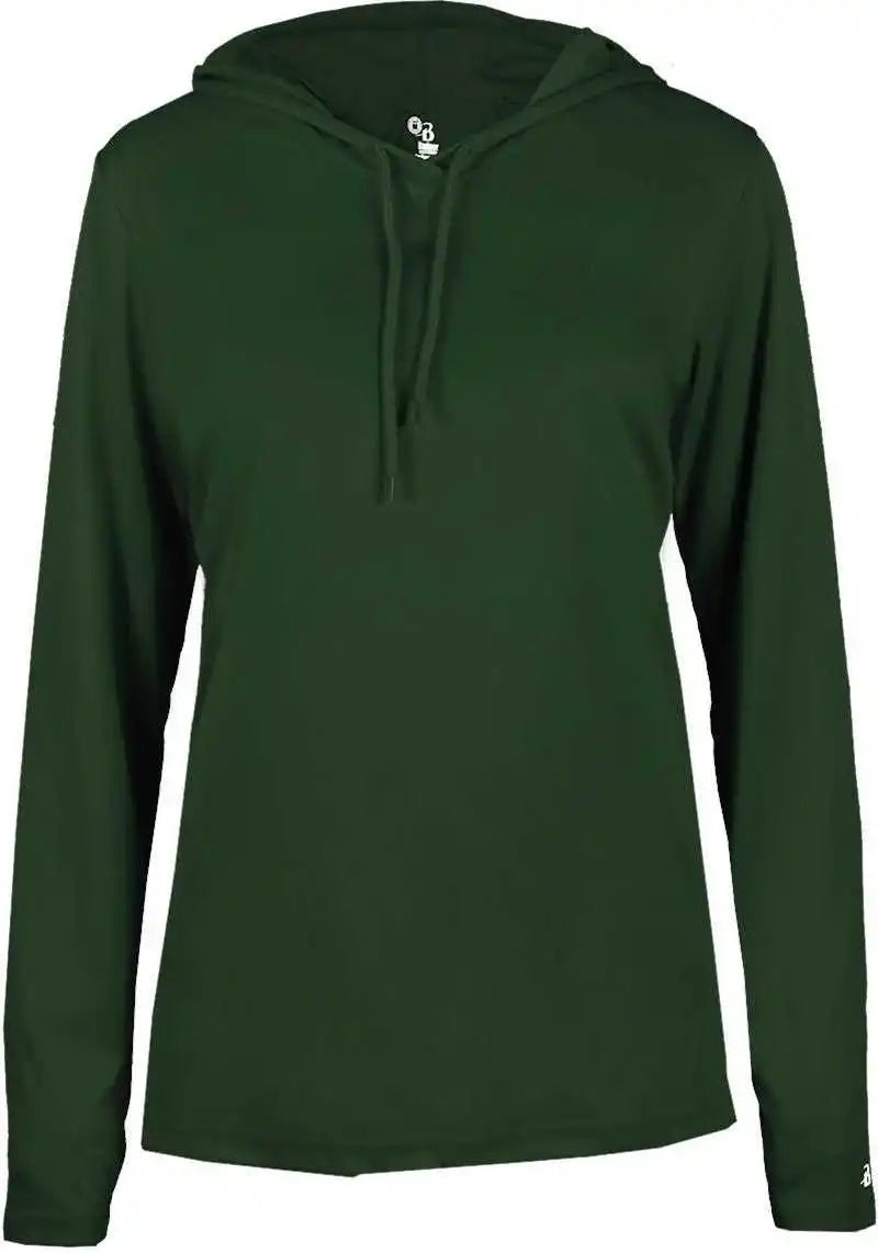 Badger Sport 4165 B-core Long Sleeve Ladies Hoodie Tee - Forest